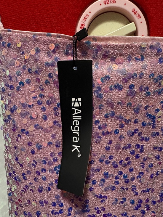 Allegra K Iridescent Pink Sequin Slip Dress - Picture 4 of 7